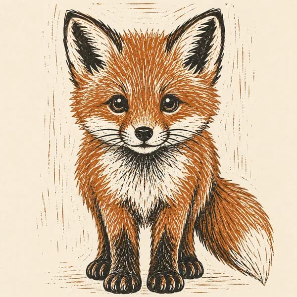 Linocut illustration style