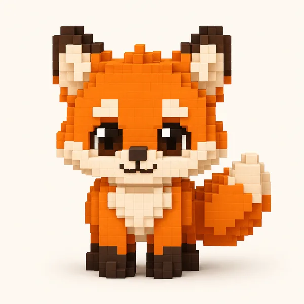 Voxel art illustration style
